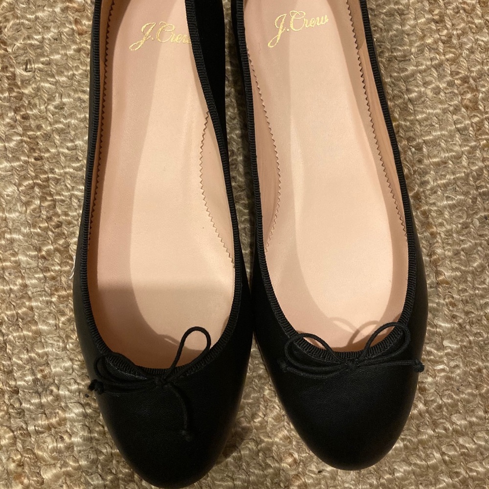 NIB – JCrew Kiki Black Leather Ballet Flats